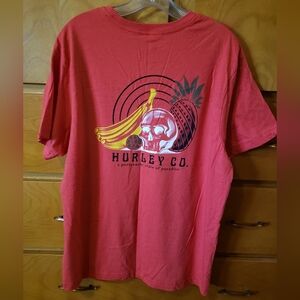 Hurley T-shirt Size XL Red Orange Color